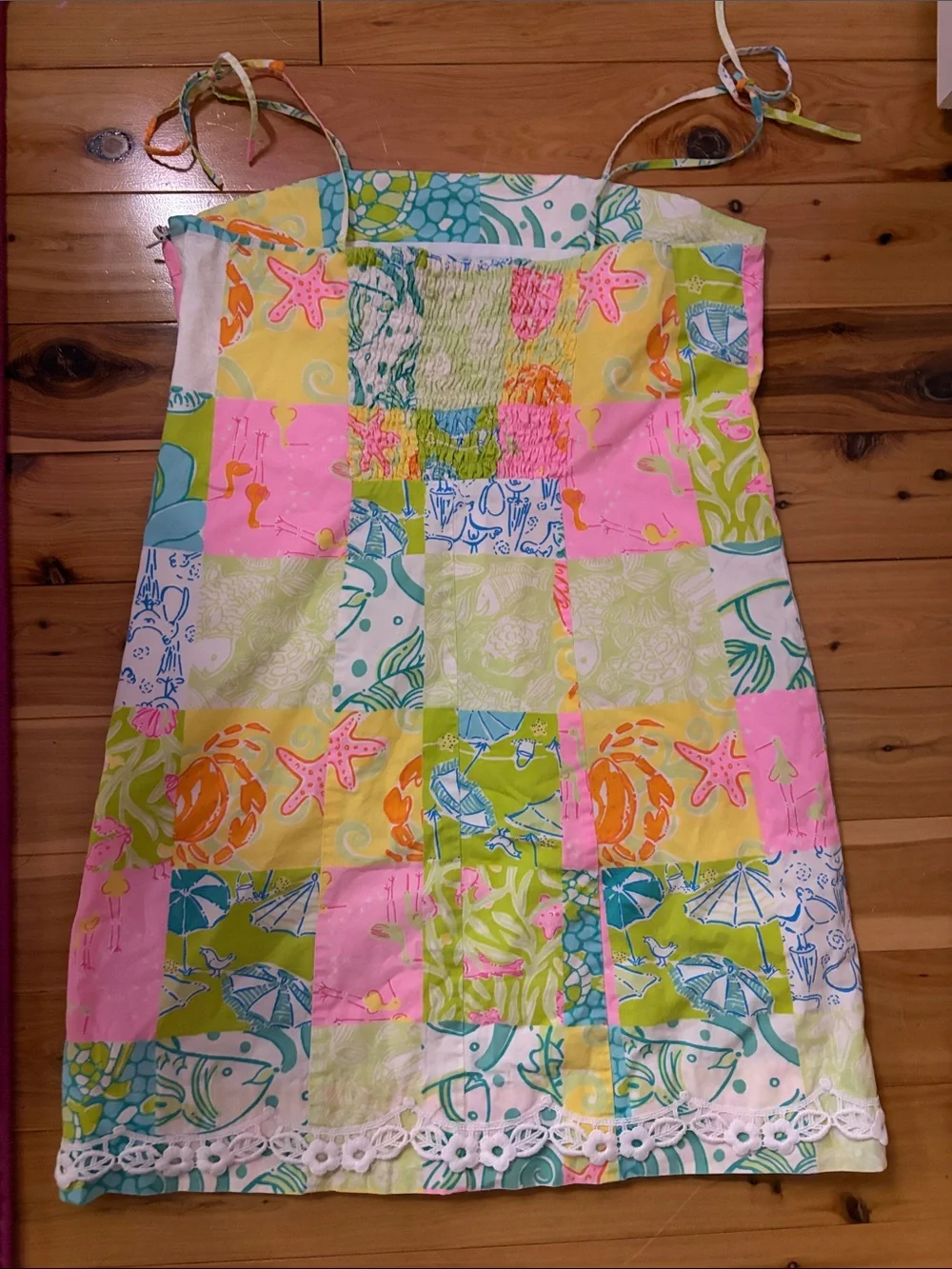Lilly Pulitzer Patchwork Sea-Life Sundress - Pink, Aqua & Green